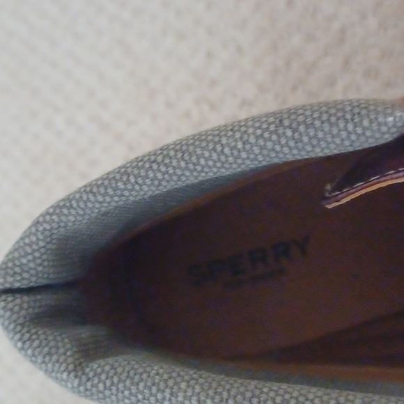 Sperry women Leather Laceup Ankle Boot collar gas padded canvas material 10M - Picture 9 of 11